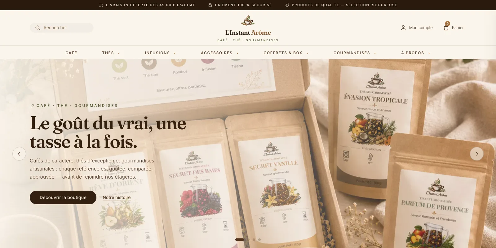 Aperçu du site L'Instant Arôme